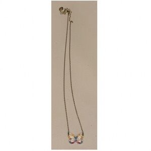 NWOT Sydney Evan Replica | Rainbow Butterfly Necklace | 18” Gold Chain |